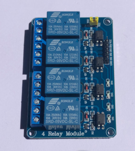 RELE 4 CANAIS 5V 10A COM OPTOACOPLADOR image 0